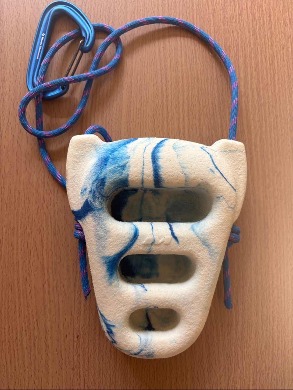 Climbing Hold Bag - Blue and Cream Finger Pocket